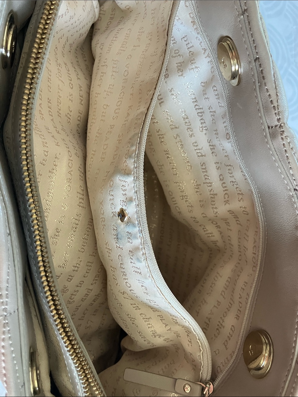 kate spade Quilted Taupe Shoulder Bag with Gold Accents - Picture 5 of 7